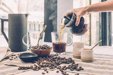 Great morning filter coffee in a mug, showcasing the smooth and full-bodied flavor of SplitShot coffee.